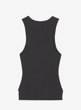 Ganni Melange Sleeveless Top Black
