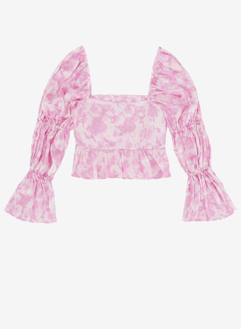 Ganni Silk Stretch Satin Blouse Bonbon