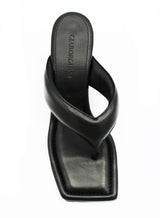 Giaborghini Gia 6 Puffy Thong Mule With Lacquered Wed Black