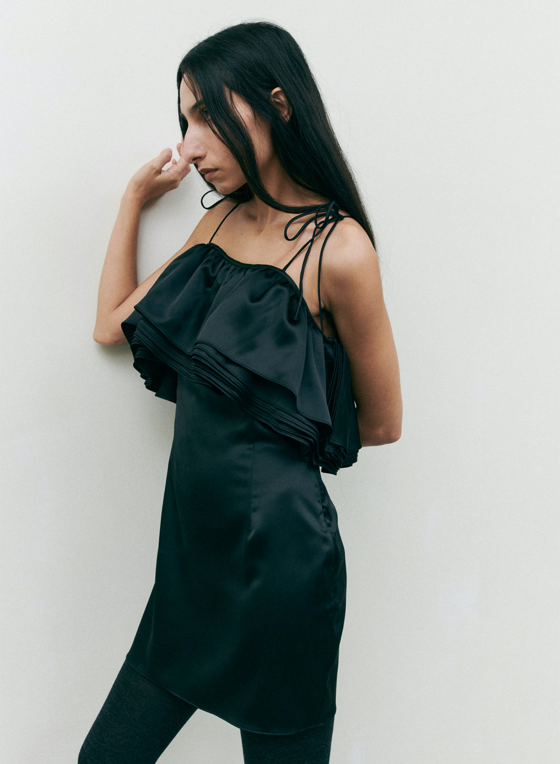 The Garment Los Angeles Ruffle Dress Black