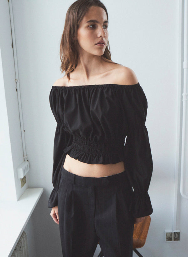 Designers Remix Valerie Off-Shoulder Blouse Black