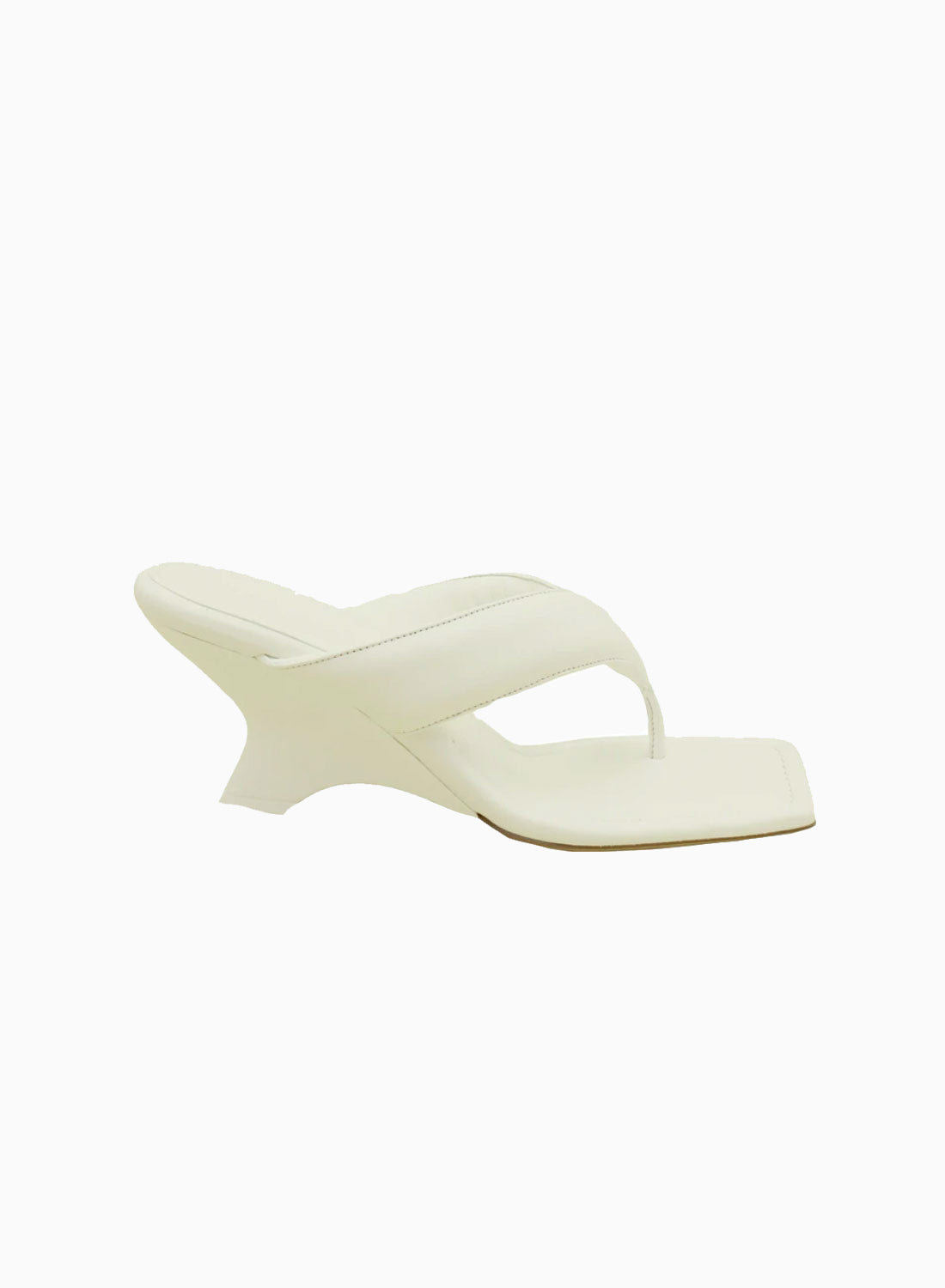 Giaborghini Gia 6 Puffy Thong Mule With Lacquered Wed Ivory